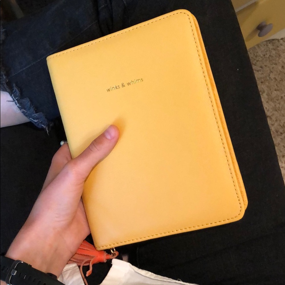 Brand New Anthropologie yellow zipper journal